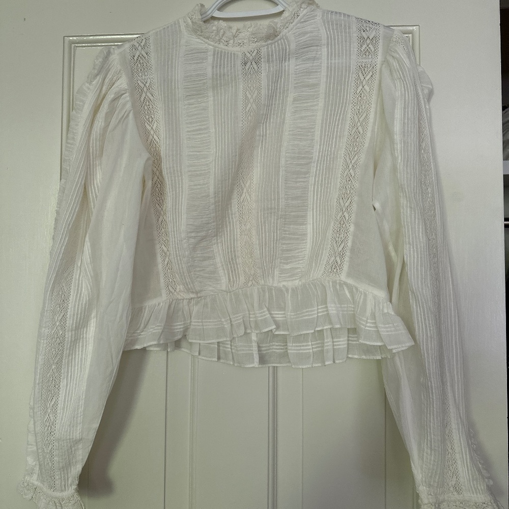 Down Heloise Top in Salt